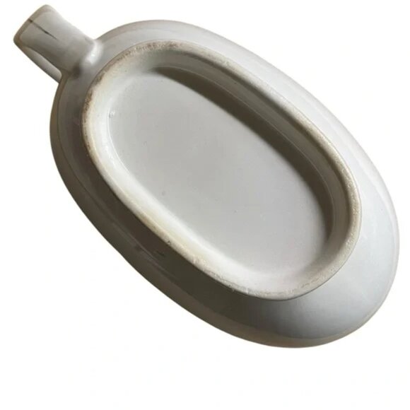 Vtg 50’s Taylor Smith & Taylor “Pink Rose” on White gravy boat ceramic - Picture 8 of 13